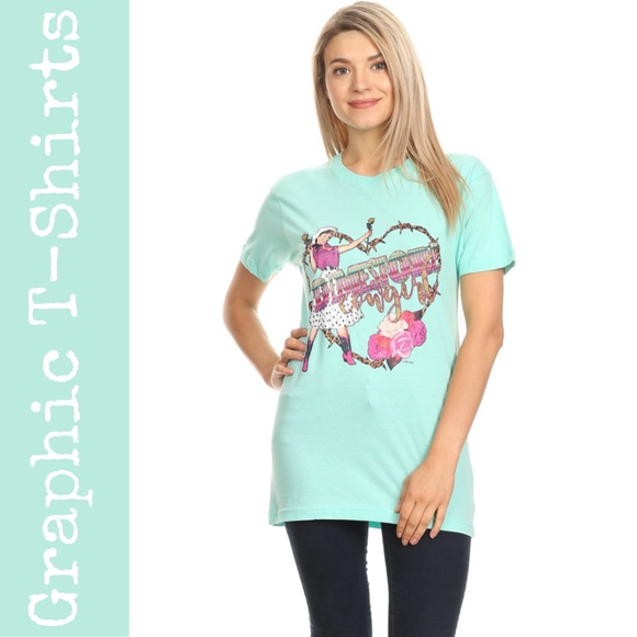 L& B Life Dimestore Cowgirl Mint T-Shirt - Picture 1 of 7